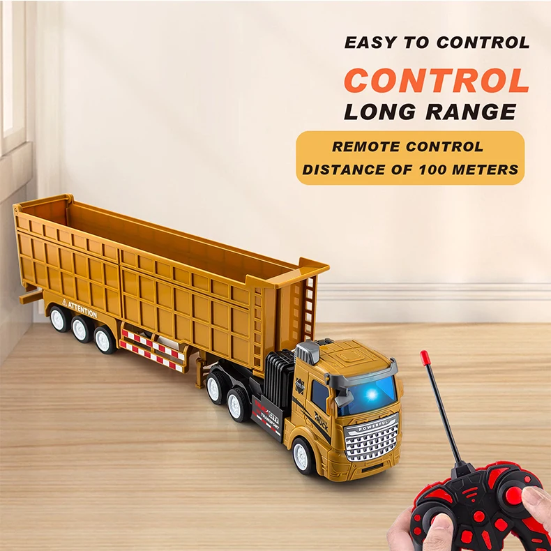 Camion benne à benne télécommandée 2,4 G avec lumières et sons Camion benne à benne télécommandée 2,4 G avec lumières et sons