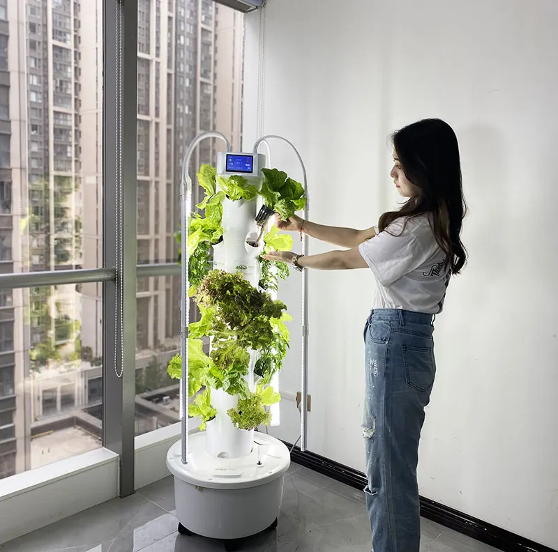 家庭用垂直水耕栽培タワー 葉物野菜栽培 室内農業 水耕栽培タワー栽培