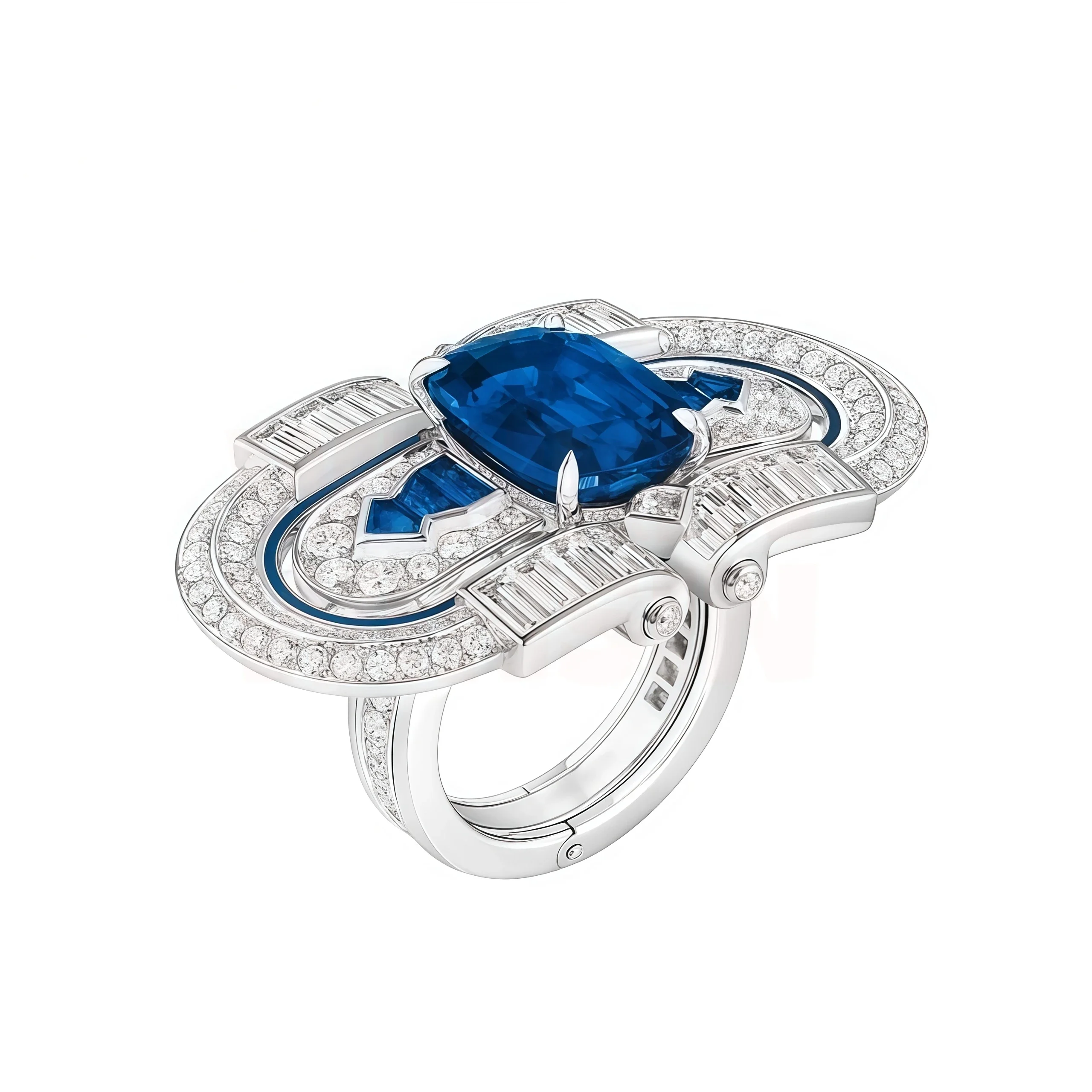MUSHAN Jewelry Factory Certificated Spinel Gemstones Ring Women Luxury Blue Green Stones Real 925 Sterling Silver Woman Rings
