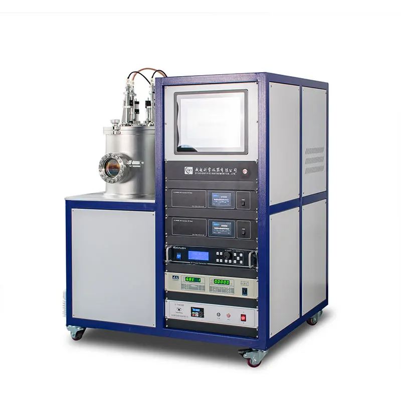 High Vacuum Magnetron Sputtering Deposition System with Quartz Thickness Monitor for Electrode Film