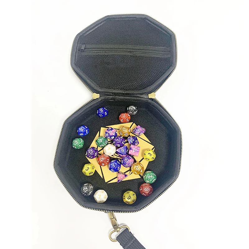 Custom DND Dice Tray and Dice Case Holder with Rugged Hard Shell Exterior and Protective Soft Interior Dice Tabletop RPG Game