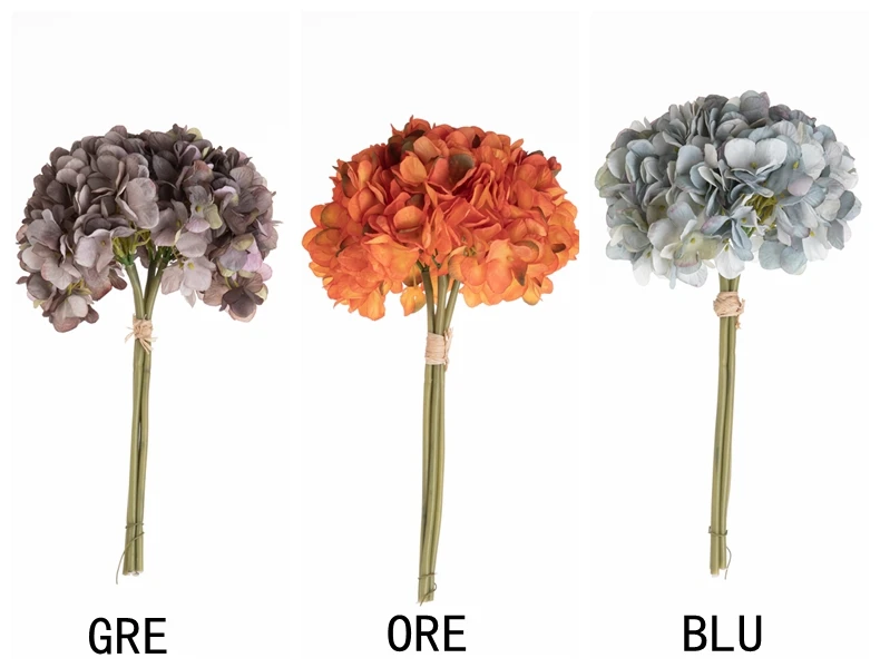 Mw52716 Artificial Fabric Fourheaded Hydrangea Bunch 19 Colors