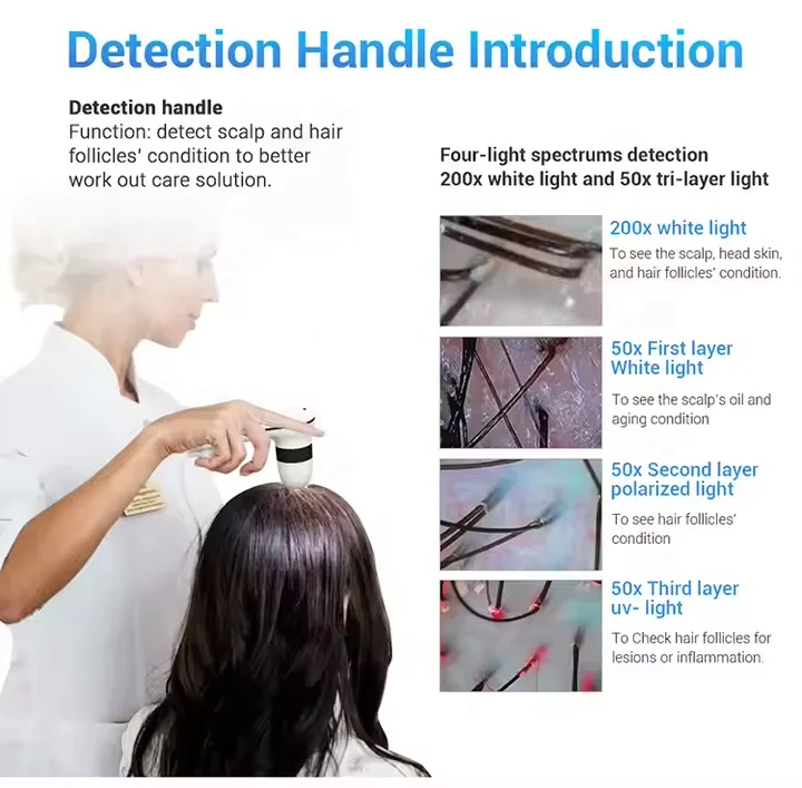 Multi Languages Hair Scanner Follicle Detector Nano Spray Gun Massage ...