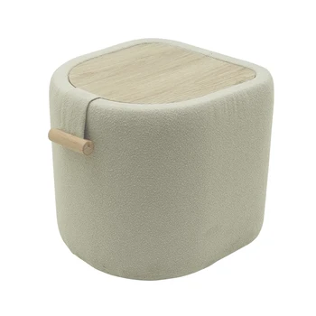 Nordic Style Grey Velvet Color Ottoman Pouf Stool Fabric Pouf Modern Footstool