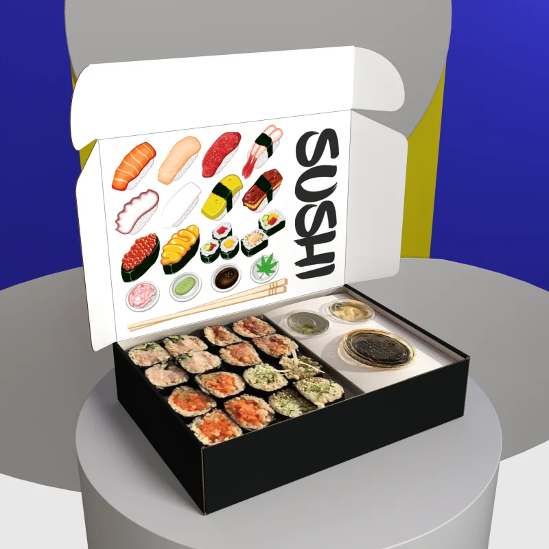 Best Selling Delicious Food Grade Sushi Fast Food Take Away Paper Box
