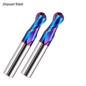 Carbide Endmill Cutter 2 Flutes Ball Nose Milling Cutter HRC60 Tungsten Steel End Mill CNC Cutting Tools Dia 8mm