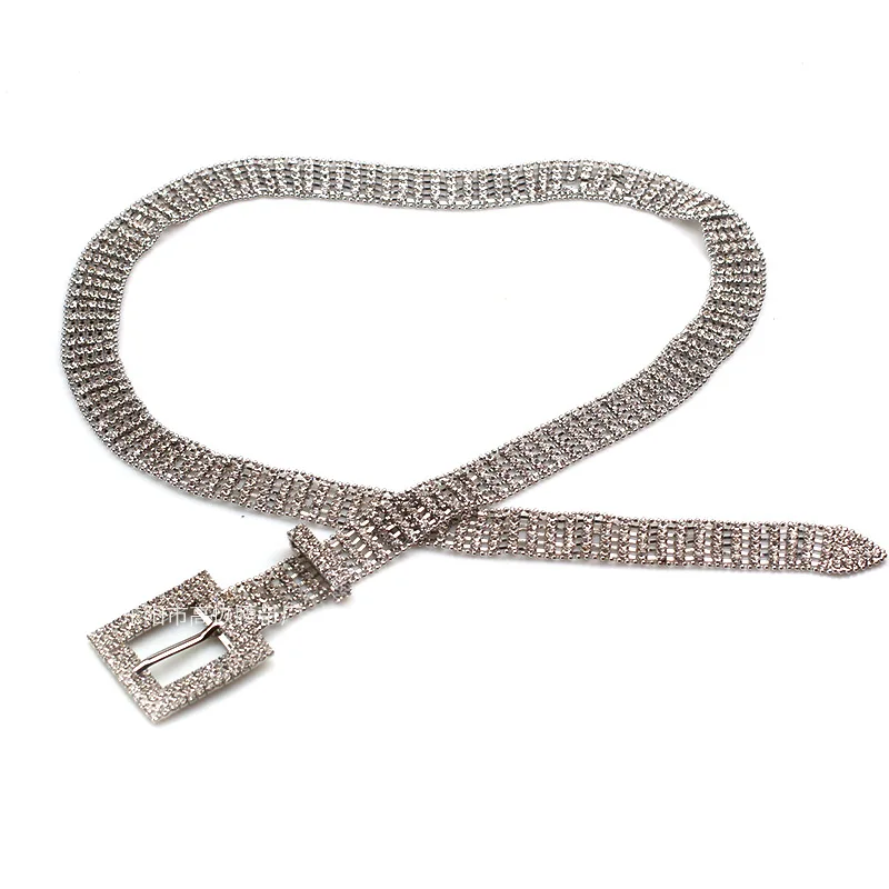 Metal Chain Belts with Rhinestones Cloth Accessories 