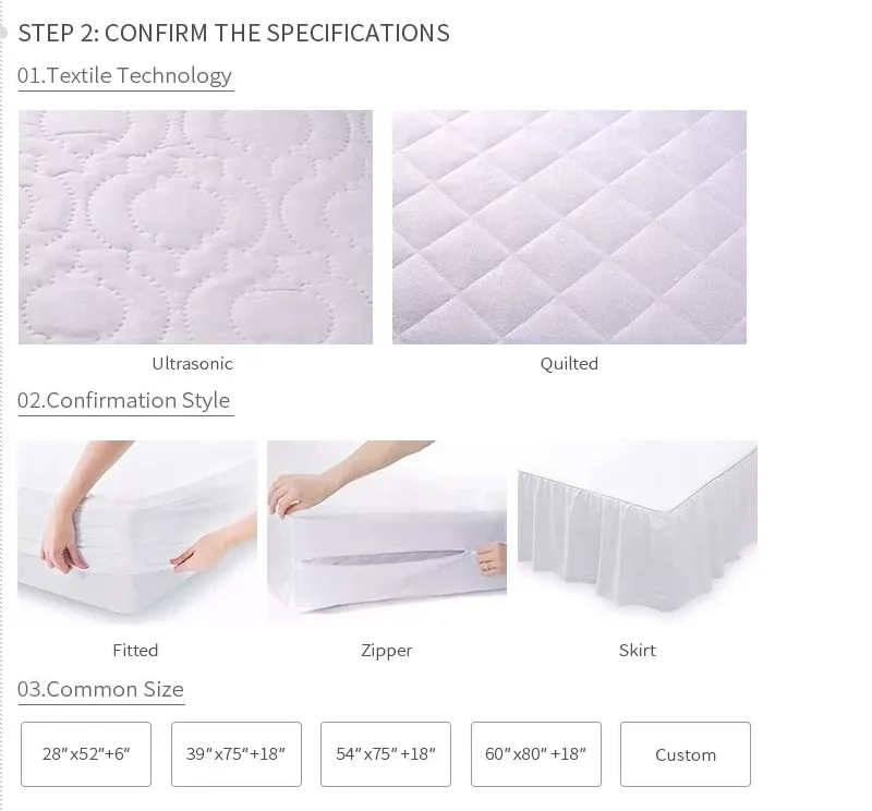 Hypoallergenic Breathable Washable Cover Soft Cotton Terry Waterproof Bed Bug Bamboo Mattress