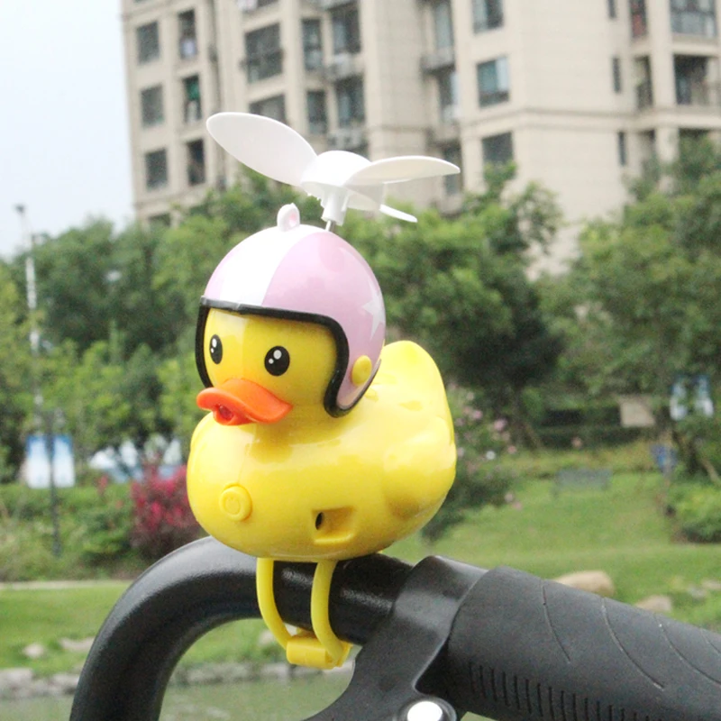 Novelty Gift Mini Cute Rubber Duck Bell&Cartoon Helmet Bike Motocycle Handlebar 