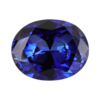 Diginified Oval Cut Lab Made Corundum 34# Blue Sapphire Gemstone For ...