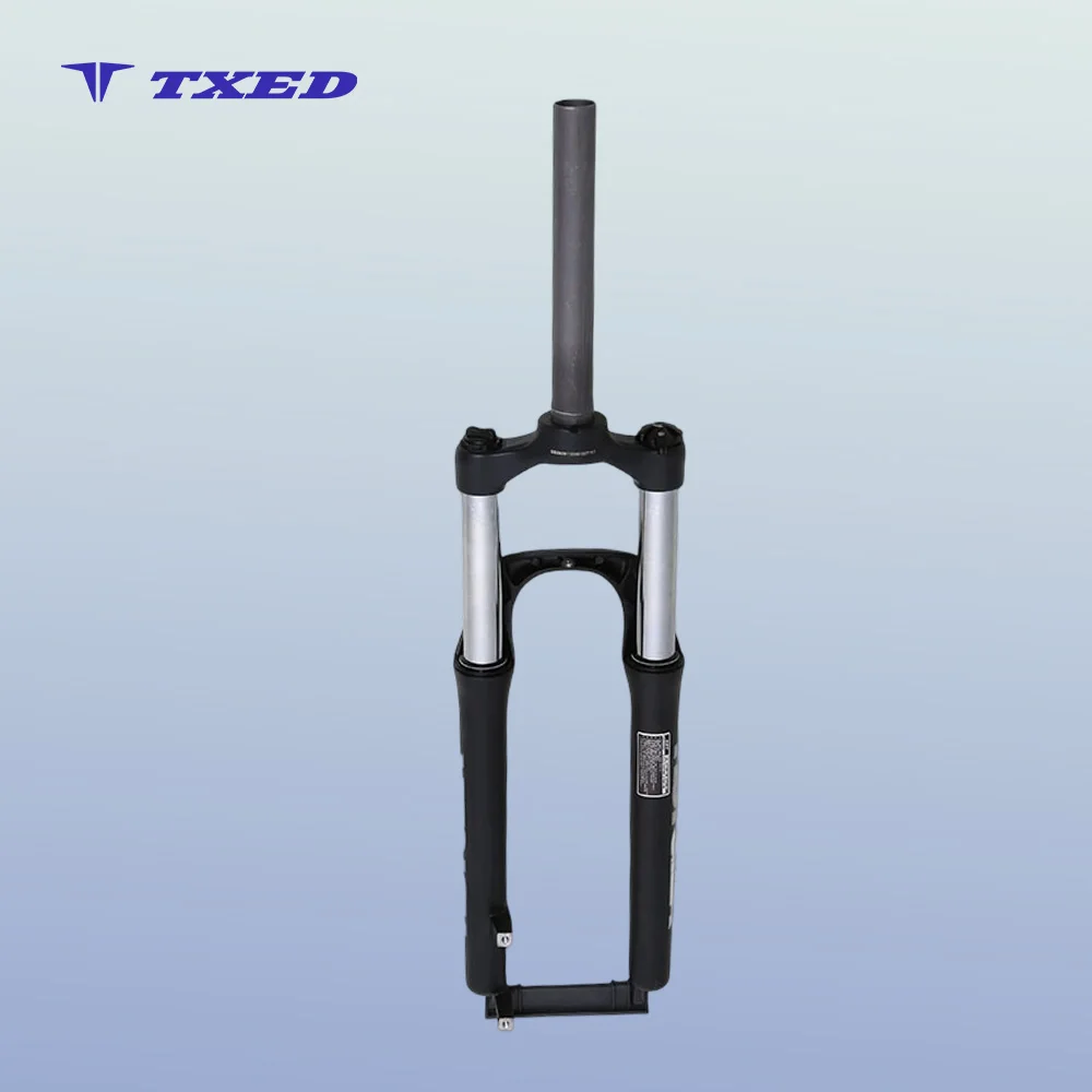 Aluminum Alloy Black Crown & Outer Leg 26X1.95 100mm Travel Hydraulic Lockout Disc Brake Suspension Fork with Coil Spring