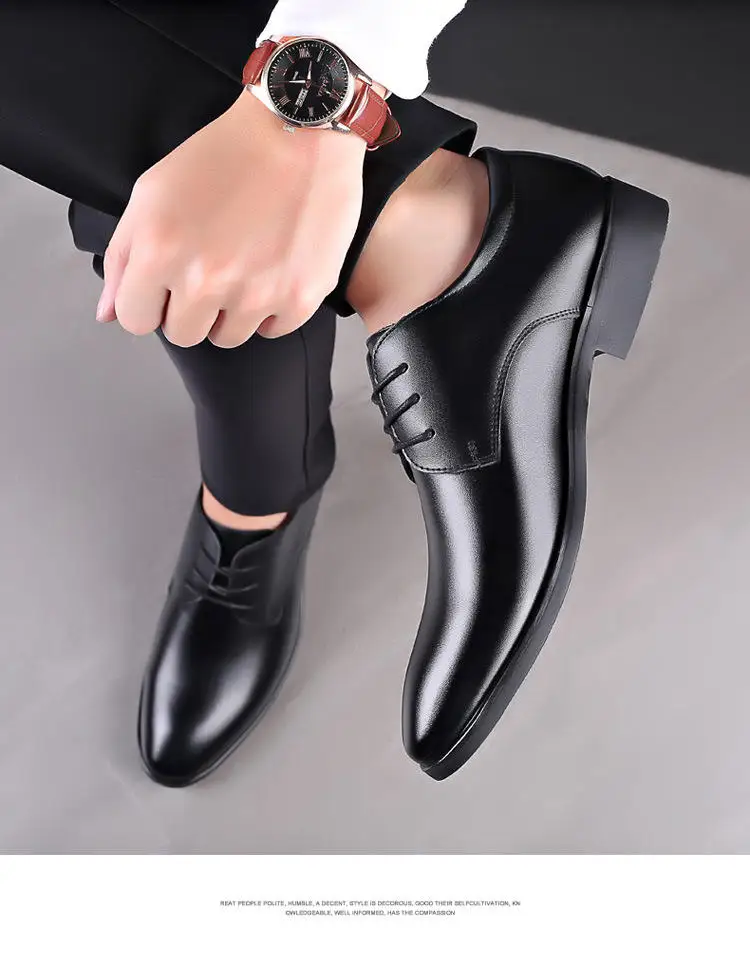 Wholesale Cheap Leather Dress Shoes Height Increasing Leather Formal ...