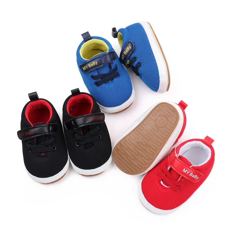 New Arrival Spring& Autumn air Sport Soft TPR Outsole Mesh Material Baby Shoes for Girls and Boys