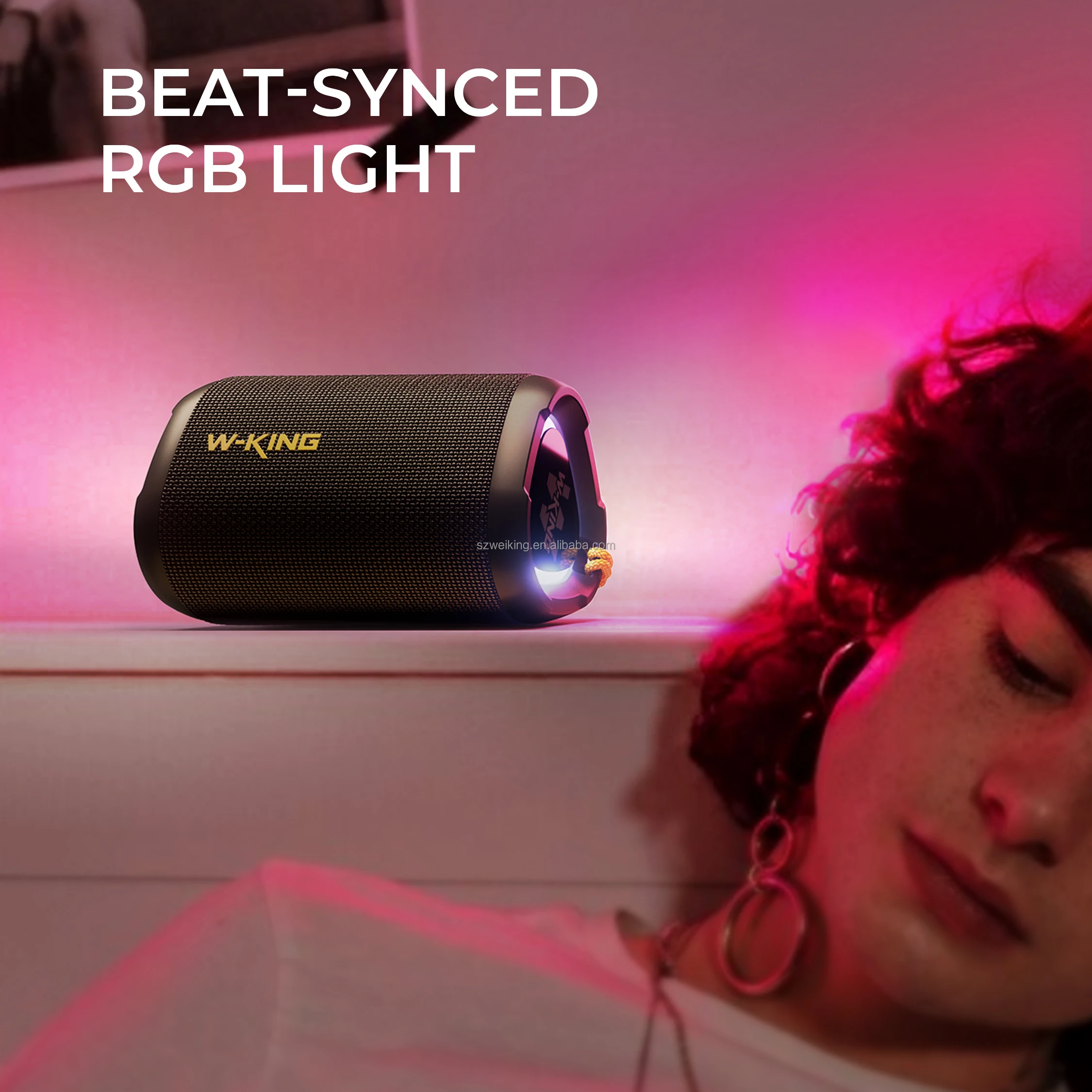 W-KING D110 Portable 15W Output for 5.3 Wireless Speaker New Arrival 2025 Waterproof IPX7 RGB Light Bass Feature 2900mAh