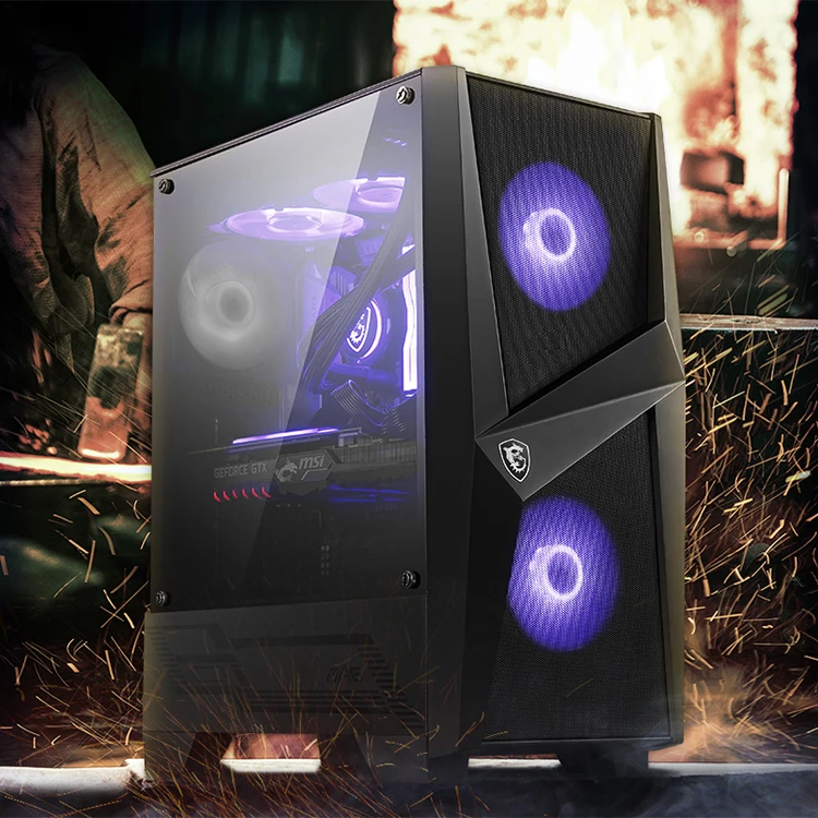 MSI MAG FORGE 100R Mid-Tower Computer Case Supports ATX Motherboard With RGB Lighting Chassis PC Desktop Gaming Case