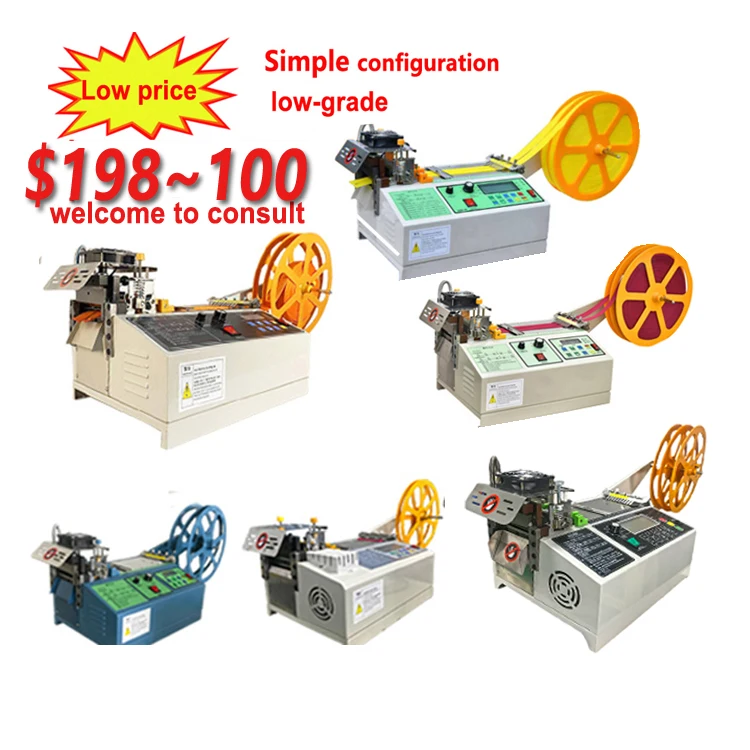 Automatic Computer HOOk & LOOP Tape Cutter Hot&cold Belt Loop Bag Band String Elastic Band Plastic Zipper Satin Cutting Machine