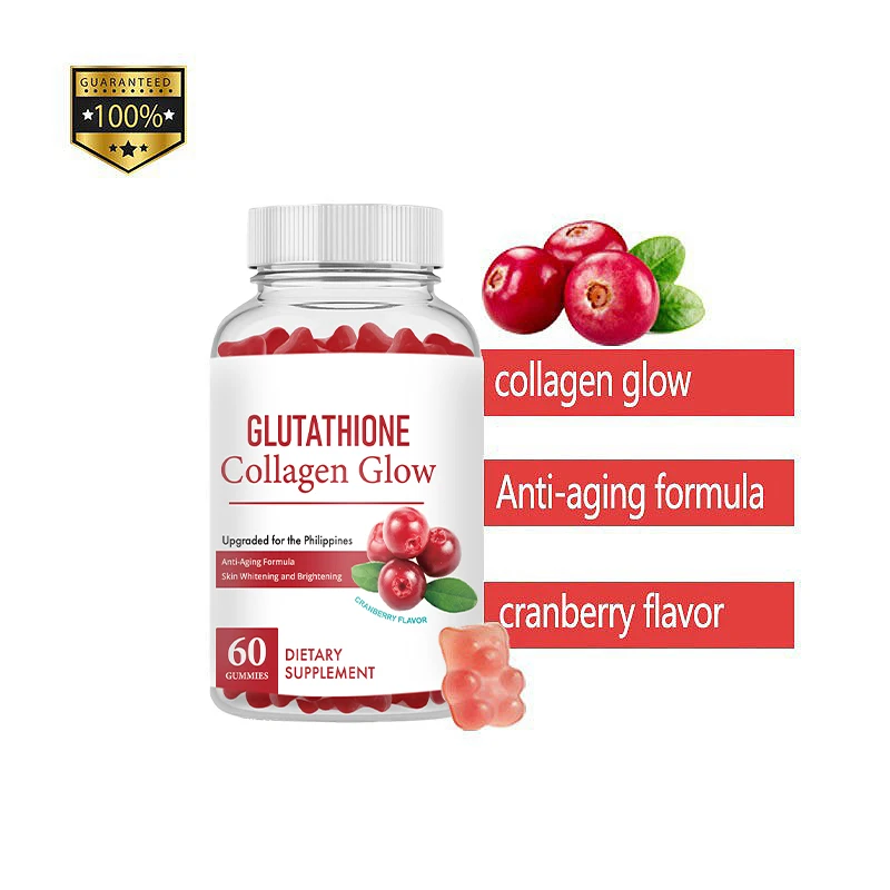 Wholesale Price Cranberry Original Skin Whitening Glutathione Collagen Glow  Gummies