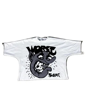 t shirt with logo OEM 2024 New Graffiti Printed Short Sleeve Custom heavyweight Boxy fit distressed men's T-shirt men tee