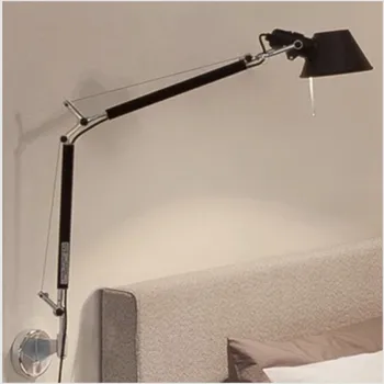 Aluminum Double-arm Wall Lamp for Bedroom, Study, and Hotel Guest Rooms, Bedside LED Eye-protection Wall Lamp