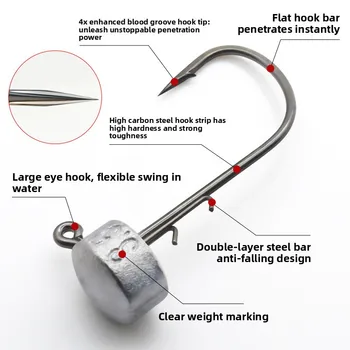 Ned Rig Jig Head Hook with Lead Sinker, Sharp Fishing Hook Outdoor Fishing Tackle for Topmouth Culter Bass – Metal Jig – view 3