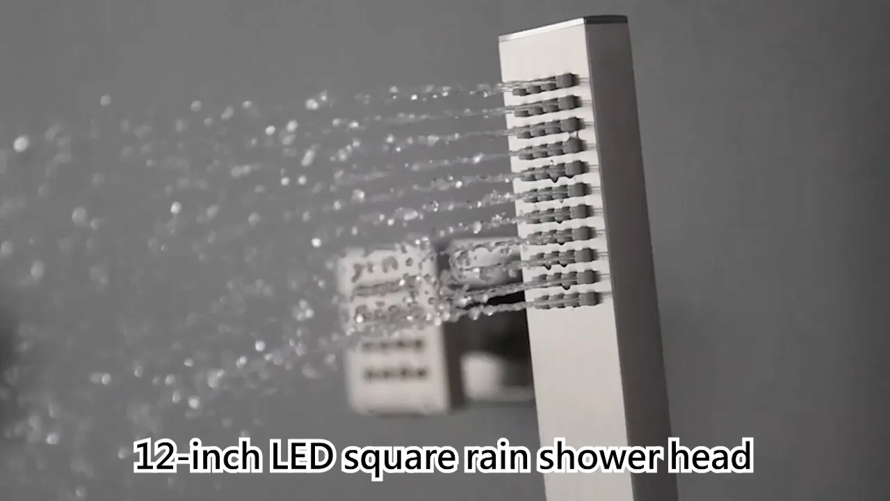 12 Inch Ceiling Mount Thermostatic Rainfall Concealed Mixer Led Shower ...