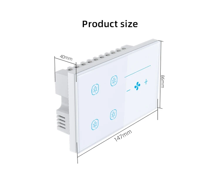 For Tuya Intelligent WiFi Wall Switch 4Gang Lighting Fan Control with Alexa Voice APP Timed Features Max Current 10A Smart Life