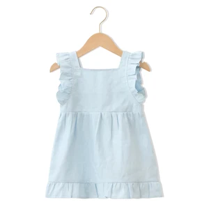 Professional China Supplier Children Summer Slip Design Girls Skirts 100%Linen Casual Baby Dress