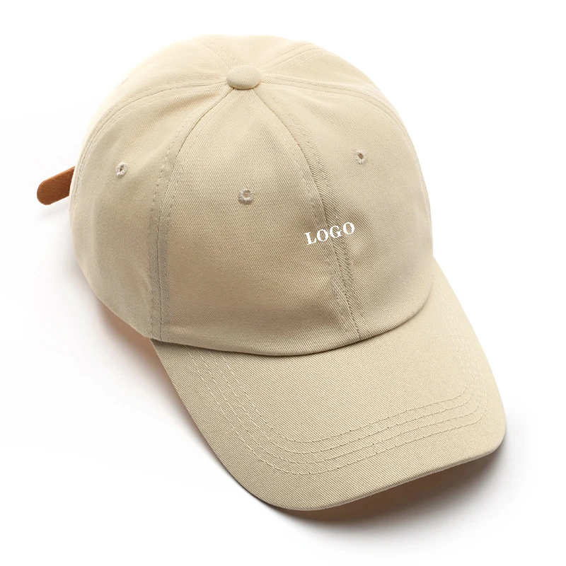 Low Moq Cotton Custom Embroidery Dad Hats Leather Strap Back Hat With