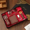 7 piece curry-belt wallet watch keychain pen sunglasses gift box