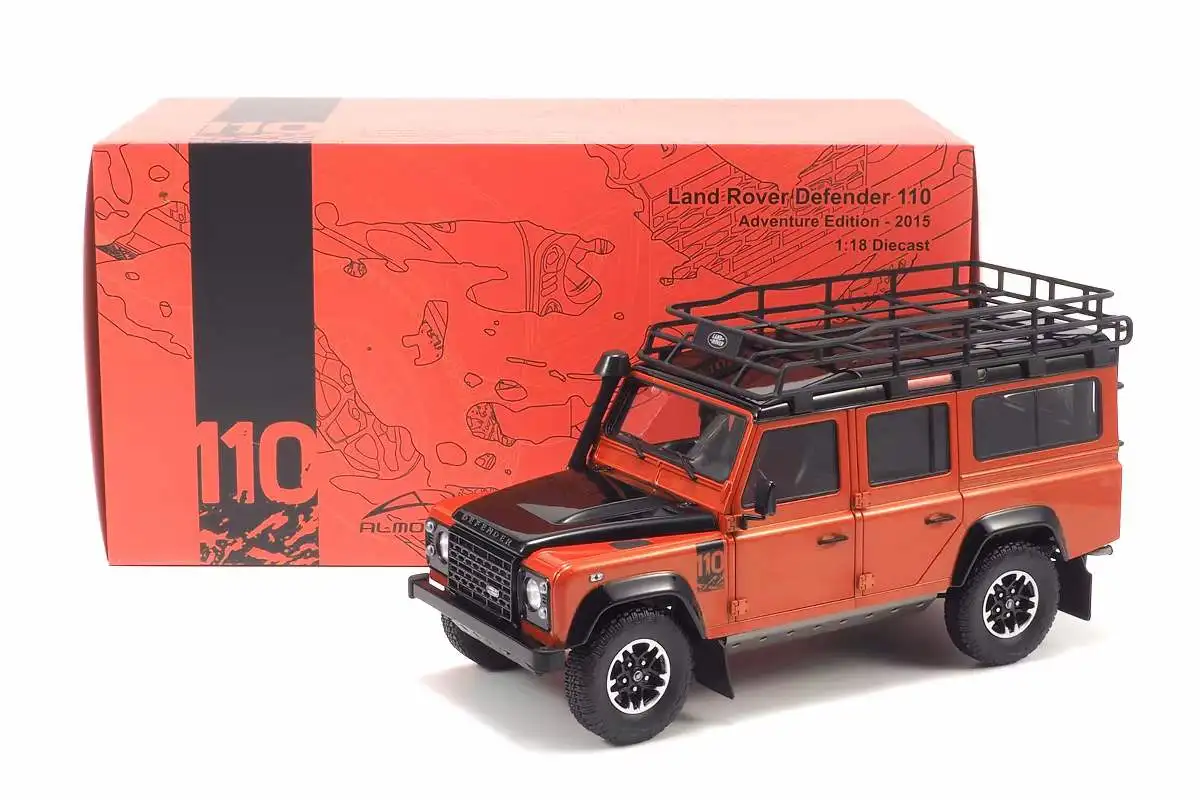 1:18 ARほぼ本物のランドローバーディフェンダー110高級リムジンダイキャストモデルカー2015コレクションとギフト用の車両モデル