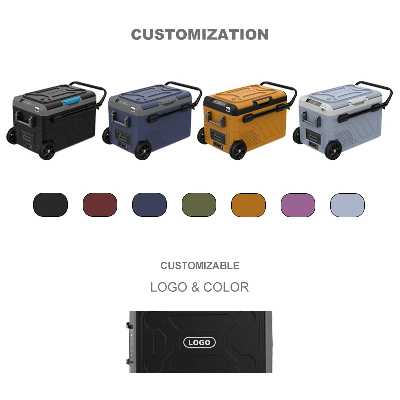 High Quality 40L  DC Mini Compressor Fridge Camping Outdoor Mini Freezer Car Fridge with Battery