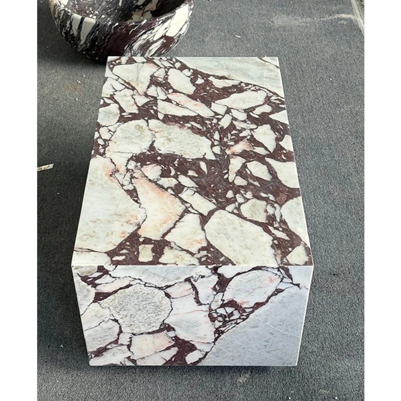 product luxury natural customized calacatta viola marble coffee side table paia stone furniture coffee table low plinth living room-6