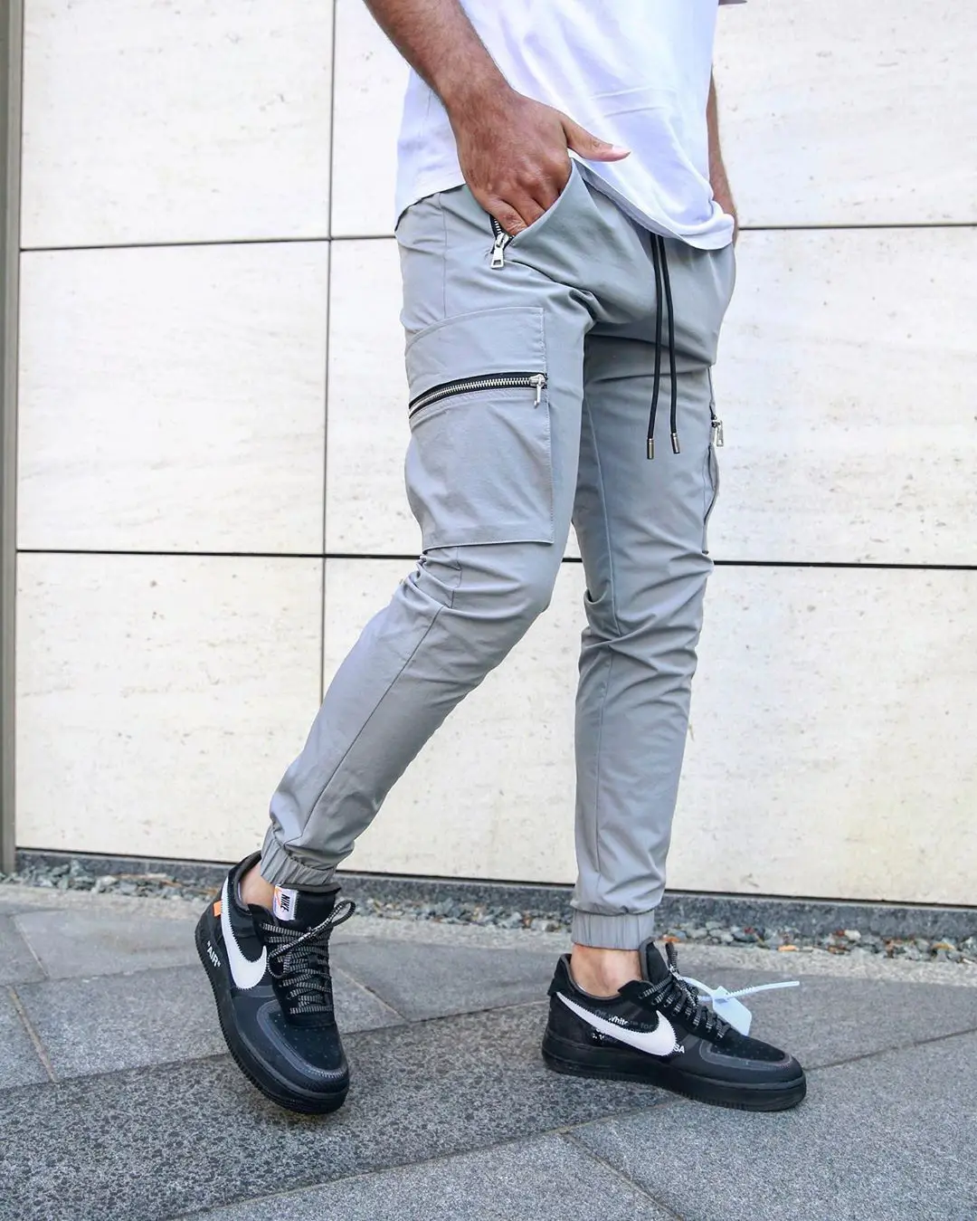 Men Track Pants New Style Solid Pants Training Sports Casual Zipper ...