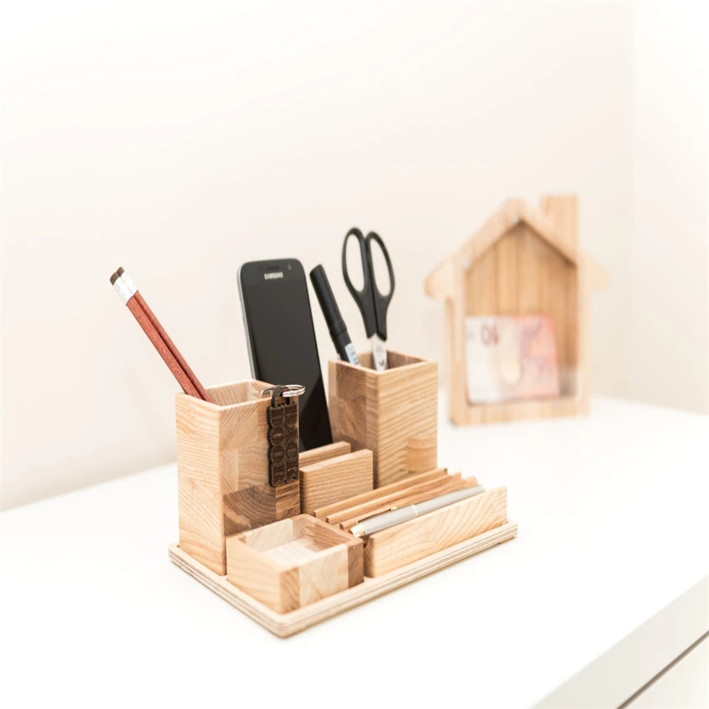 Creative cute cactus desktop organizer desk accessory pen pencil holder  as gift for school office supplies