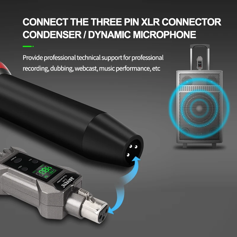 PRO Digital Microphone Wireless System Transmitter Receiver UHF Wireless Adapter for Wired Dynamic Microphone Xlive Type Micro