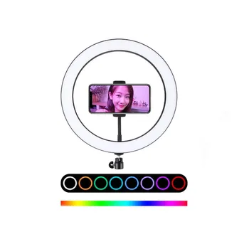 32cm Dimmable RGB Full Color LED Selfie Ring Light 13 Inch MJ30 Soft Ring Light Camera Phone Photography Video  Led Light Hoop detail image