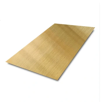 PVD Golden Colored Hairline Finish Elevator Mirror Decorative Stainless Steel Sheet