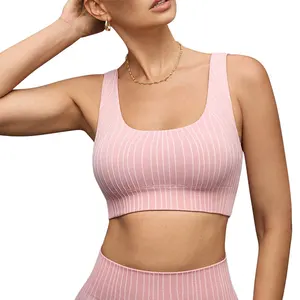 New Design Seamless Women's Yoga Bra Lightweight Striped Back Twist Design Breathable with Chest Pad for YOGO Sports Wear