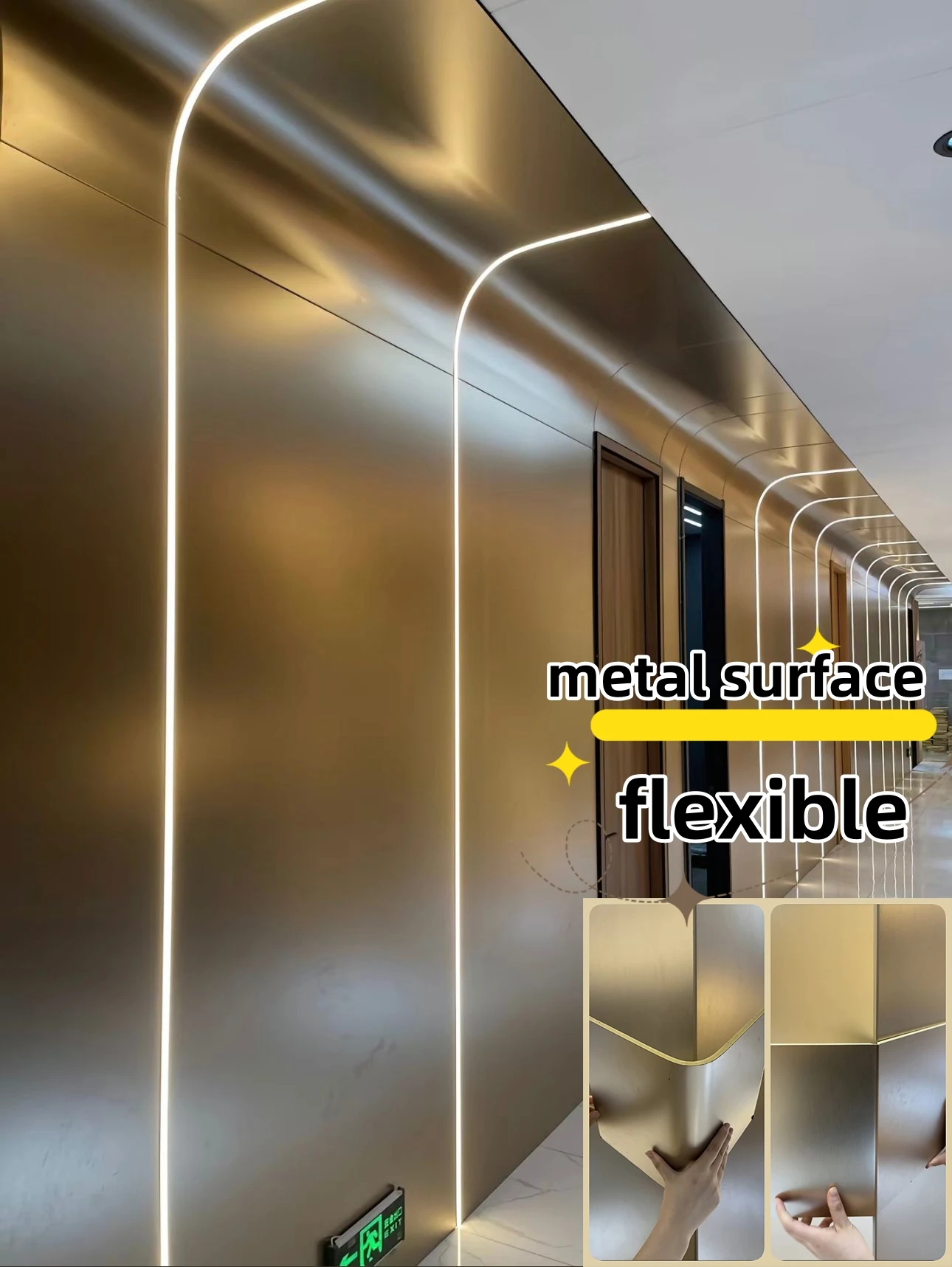 Wooden Rotate Room Divider WPC Partition Wall with Light - Modern Wall ...