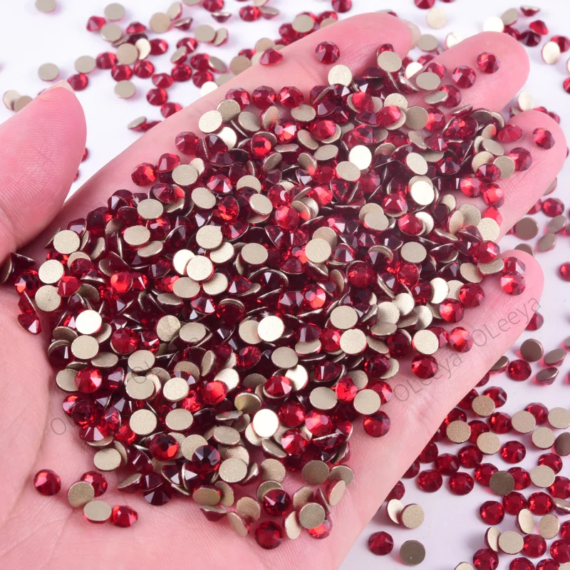 OLeeya Best Quality 2088 Xirius16 Cut 8 Big 8 Small Cut Glass Crystal AB Flat Back Non Hot Fix Nails Rhinestones for Decorations