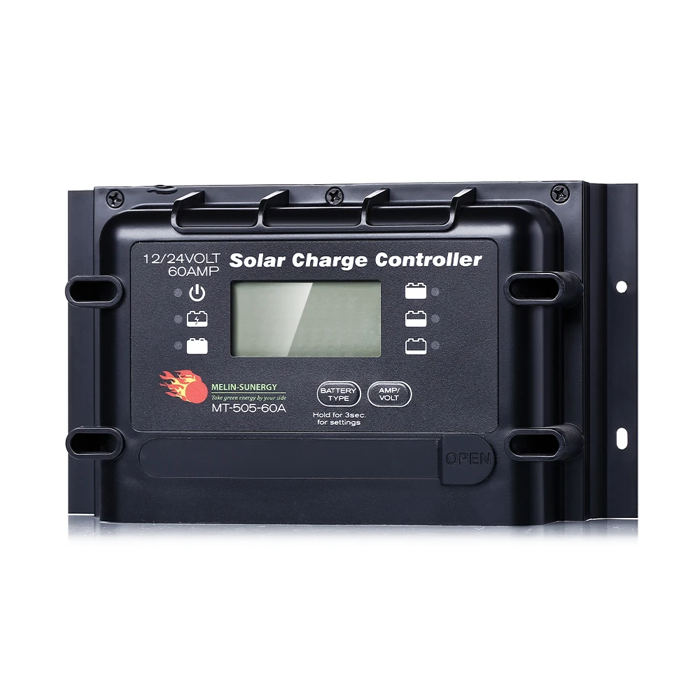 Smart Melinsunergy MT-515-60A 60A PWM Solar Charge Controller 12V/24V Remote 5 Stage Charging 5KW Max PV Power for