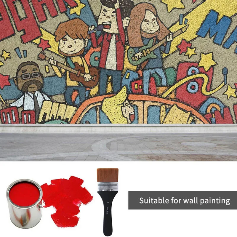 Professional Wooden Handle Wall Paint Brush Set With Hiqh Quality Nylon