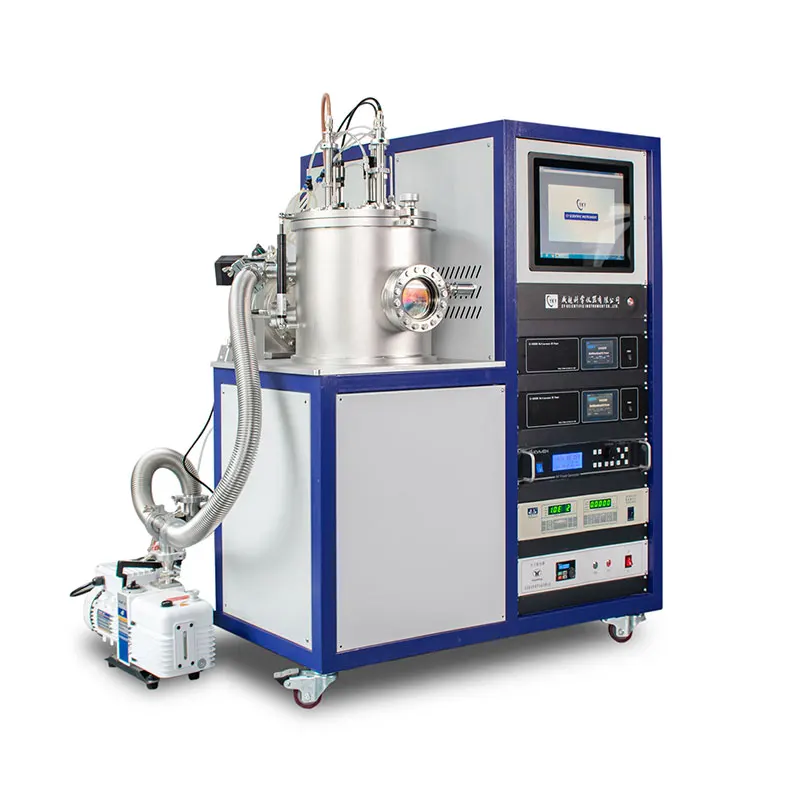 High Vacuum Magnetron Sputtering Deposition System with Quartz Thickness Monitor for Electrode Film