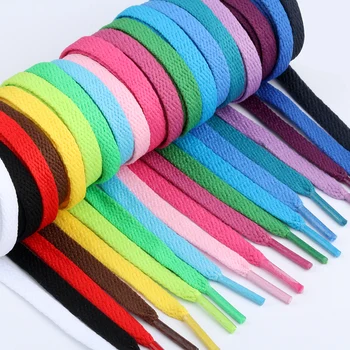Hot Seller Colorful 8mm Flat Trainer Shoelaces Shoes string sneakers Replacement Shoe laces 150cm