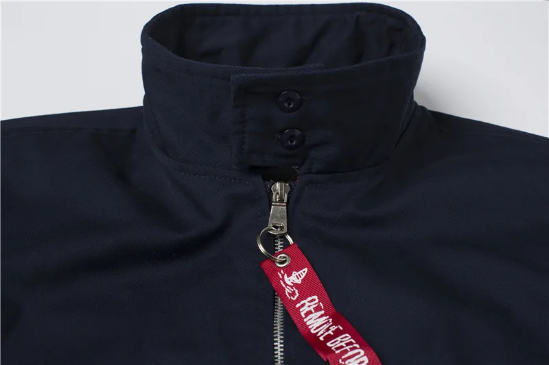 Custom Logo Spring Fall Lapel Jacket Work Harrington Bomber Jackets