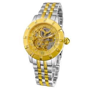 Limited Edition Navigator Skeleton Mechanical Watch Premium Luxury with Genuine Diamonds Water Resistant Stainless Steel Band