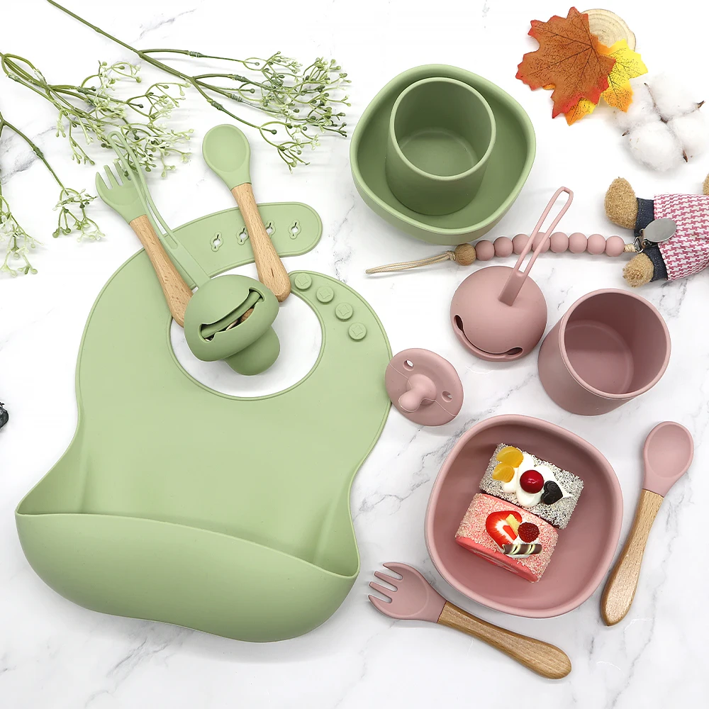 Organic Bpa Free Eco Friendly Custom Baby Tableware Silicone Bib