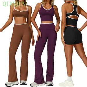 2026 Summer Fashion Crop Sleeveless Yoga Bra Fitness Workout High Elastic Quick Dry Yoga Set for Women