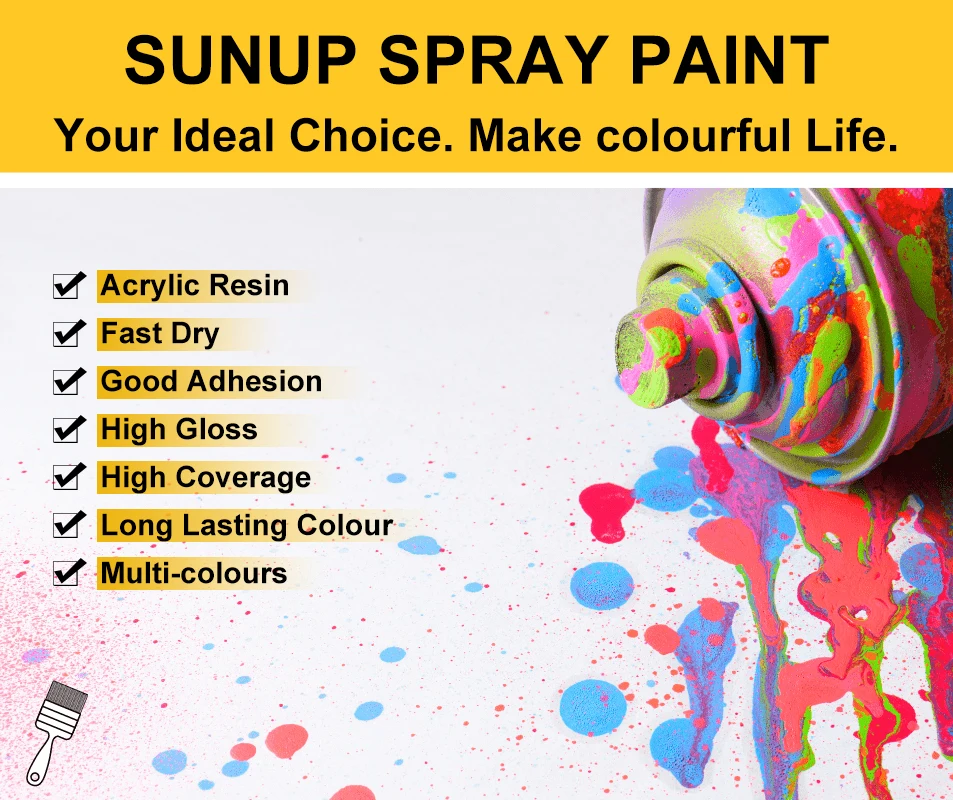 Wholesale Color Acrylic Aerosol Spray Paint Black And White Gold Fluorescent High Temperature