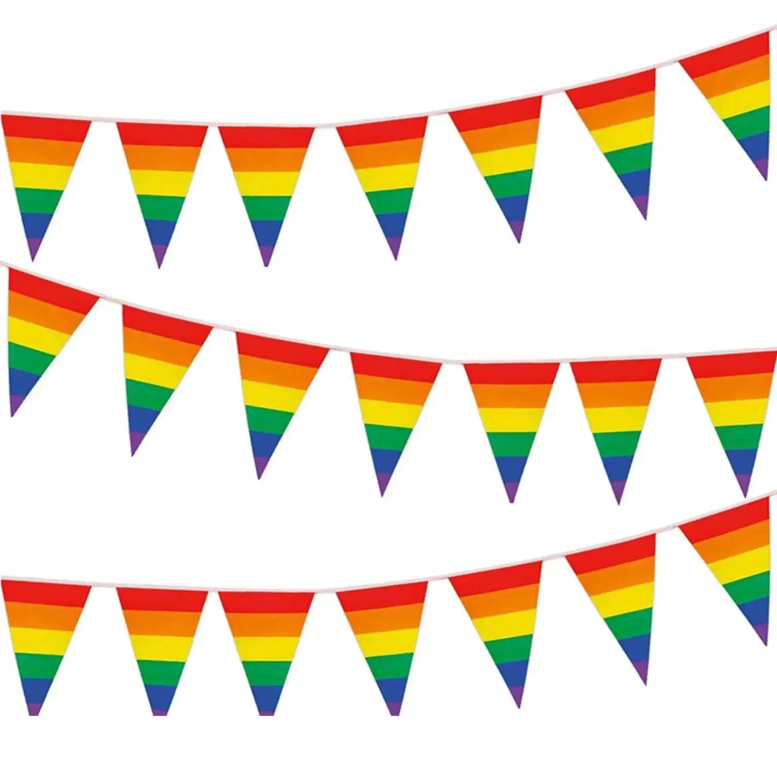 Huiyi Cheap Price Customized Print String Flag for Decorative Factory Made Triangle Flying Bunting Red White Green Flag